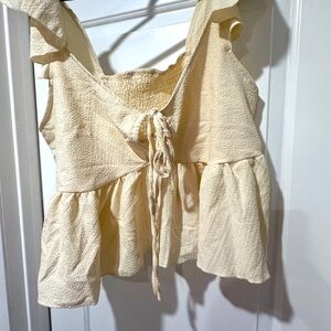 Plus Size Women's Flying Sleeve Blouse With Ruching Detail